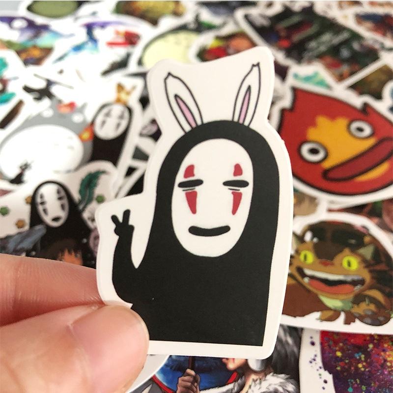50pcs Stickers Miyazaki Hayao Anime Sticker My Neighbor Totoro/Spirited Away for Skateboard Laptop