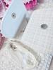Crossbody Kids' Square Bag with Rabbit Applique and Pearl Trim