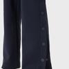 Emporio Armani Solid Color Loose Fit Side Button Straight Leg Casual Pants Women bottoms Black 3L2P6C2JYWZ-0922