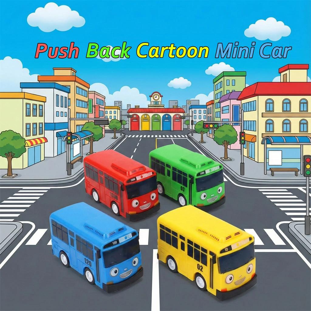 Model Buses for Kids Gifts Little Children Educational Model Buses TAYO Bus Car Mini Pull Back Bus Little Toys
