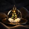 Hängende Weihnachts-Girlanden-Dekorationen Leuchtende Dekorationsbälle, Beleuchtete Ornamente mit Festlicher Szene, LED Batteriebetriebene Nachtlicht-Ornamente