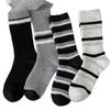 Grey Wool Socks, Autumn and Winter Socks, Women's Mid-calf Socks, Thick Thread Boneless Socks, Warm Thickened Striped Pile Long Socks