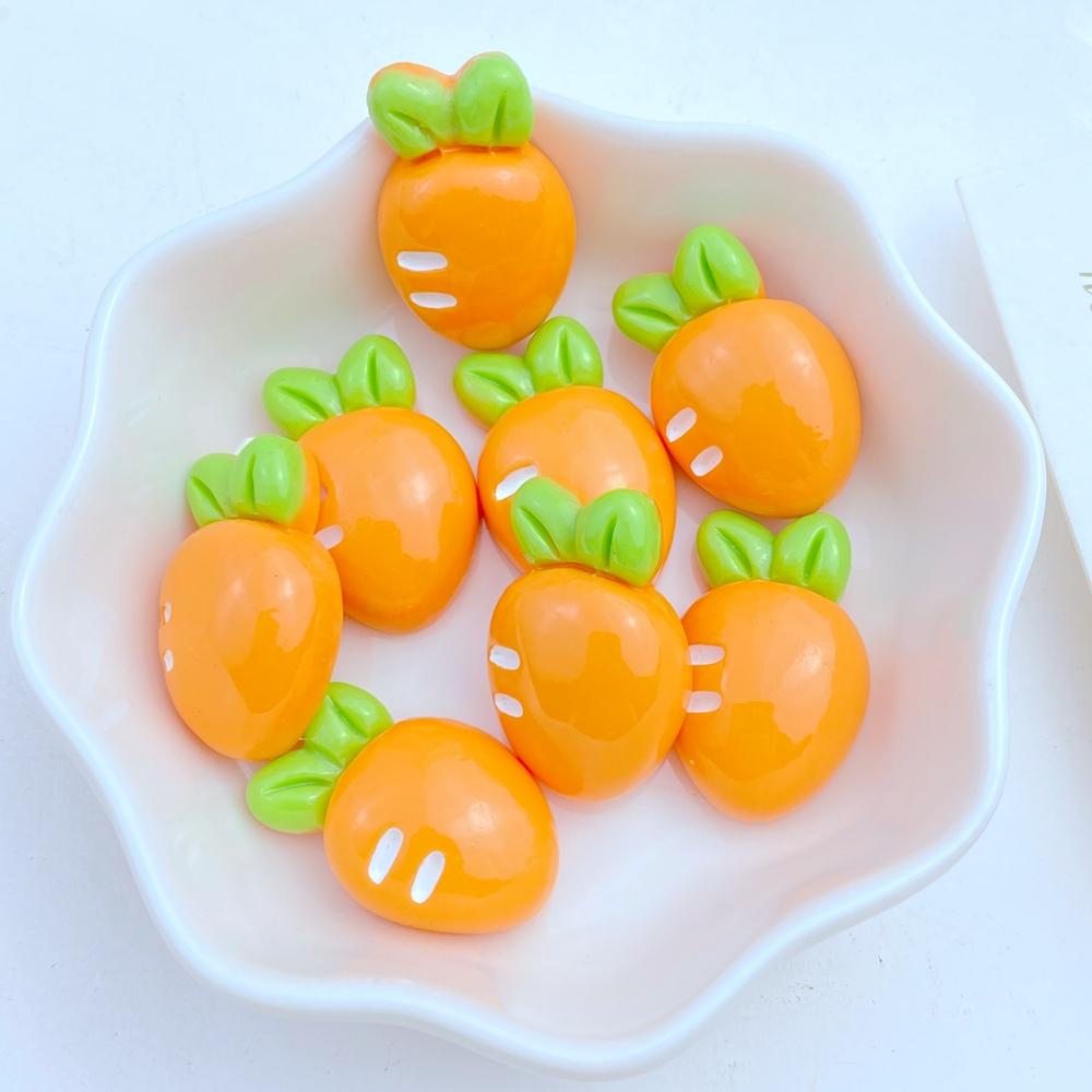 10Pcs New Cute Resin Cherry Strawberry Grape Radish Flat Back Parts Embellishments For Hair Bows Accessories