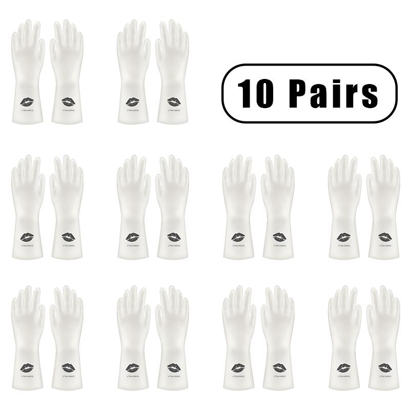 10 Pairs Of Pvc Cleaning Gloves Waterproof Wear-resistant Non-slip Latex Material Housework Laundry Washing Dishes Kitchen