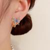 Micro-inlaid Zircon Butterfly Earrings Niche Design Fashionable Ear Clips Small Fresh Temperament Earrings Women