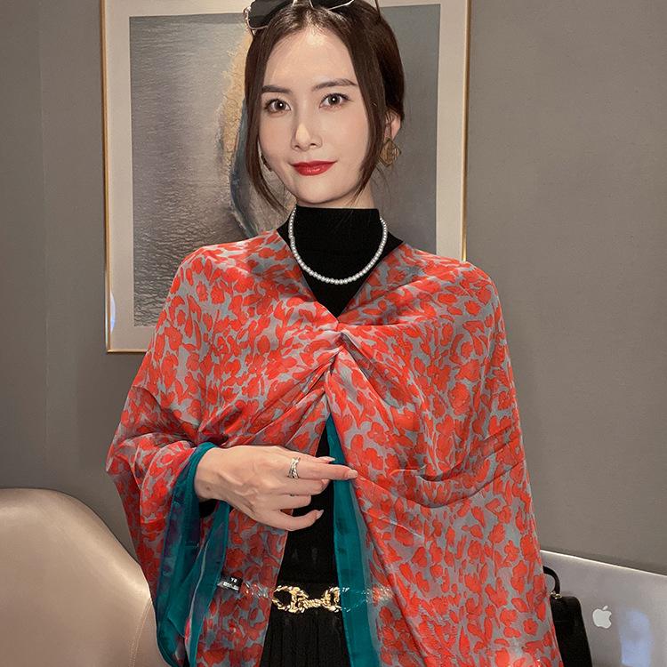 Spring Silk Sunscreen Scarf: Lightweight Women's Shawl for Outdoor Travel & Beach