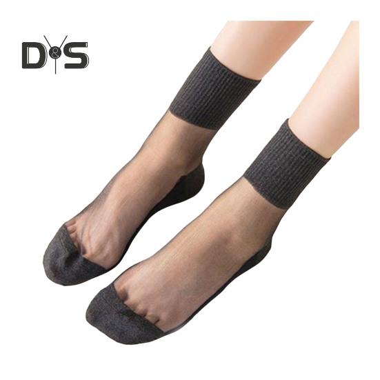 

10 пар женских прозрачных блестящих носков до щиколотки, шелковистые прозрачные блестящие носки, ультратонкие блестящие короткие носки для весны и лета чёрный