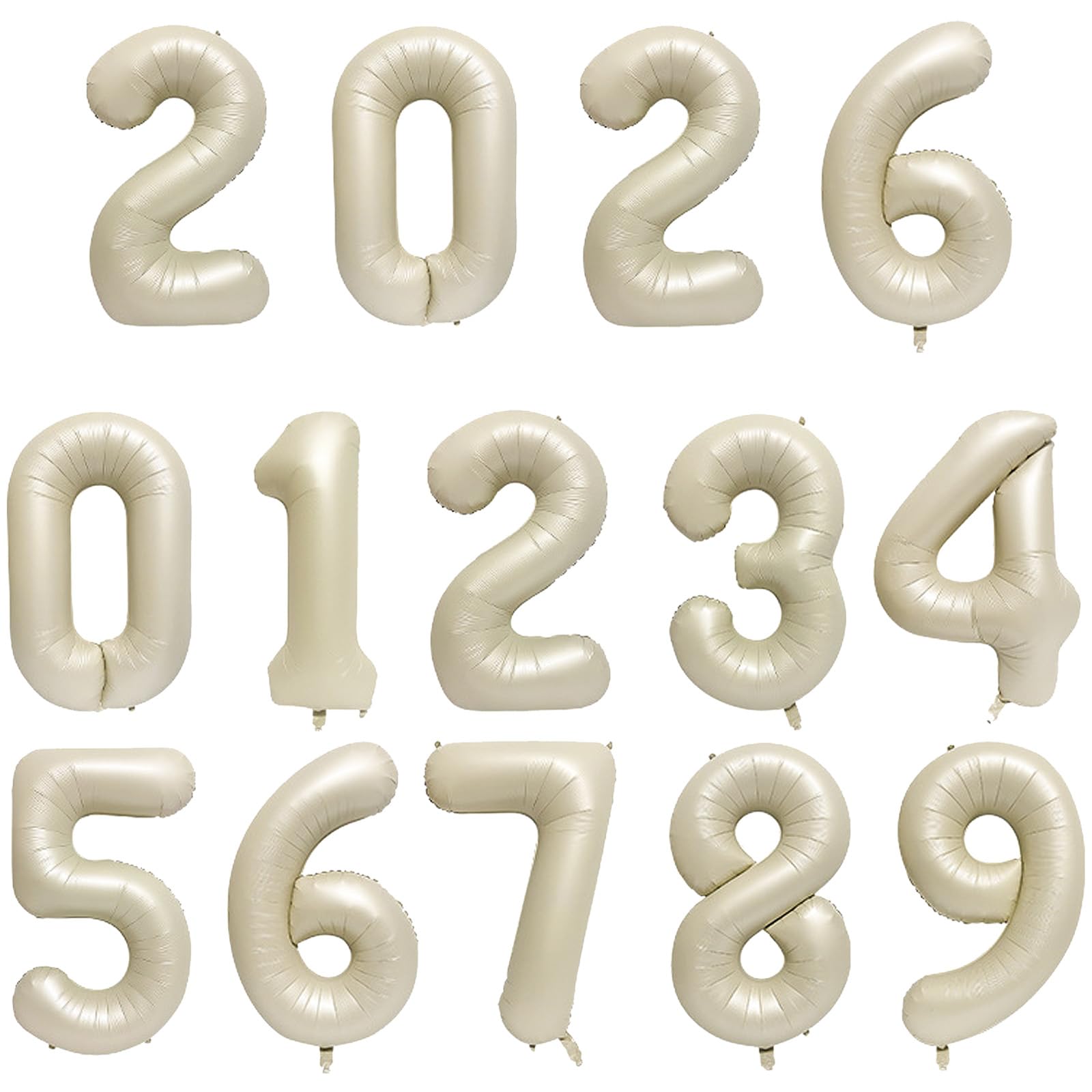 

BTZO Number Balloons Set 0-9 Birthday Anniversary New Year 35cm Small Size Decoration Party Surprise