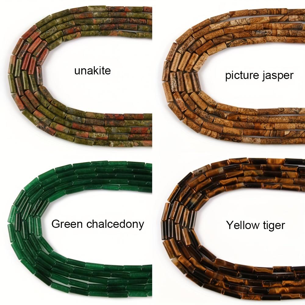 1pcs Natural Stone Tube Bead Sediment Jaspers Loose Cylinder Beads for Jewelry Making DIY Chakra Bracelet Accessories 15" 13x4mm