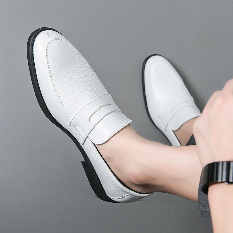Mocassini da Uomo Stile Street Bianco Formali da Business Matrimonio Abito da Ballo Blazer Smoking Scarpe da Festa Taglie Forti