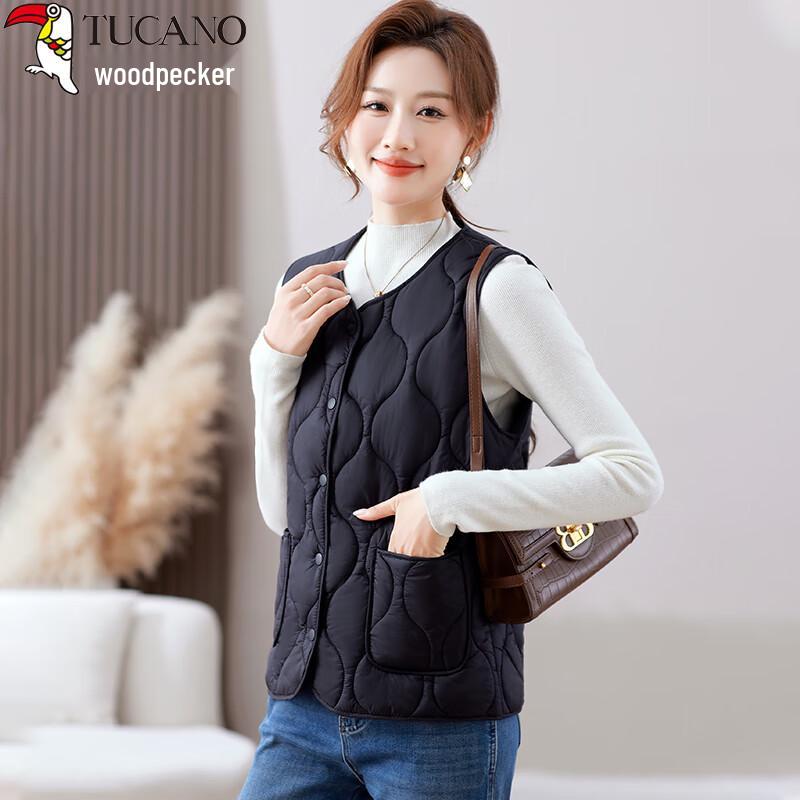 

Женский легкий пуховый жилет Woodpecker на осень/зиму, однотонный 2XL (Under 110 lbs)