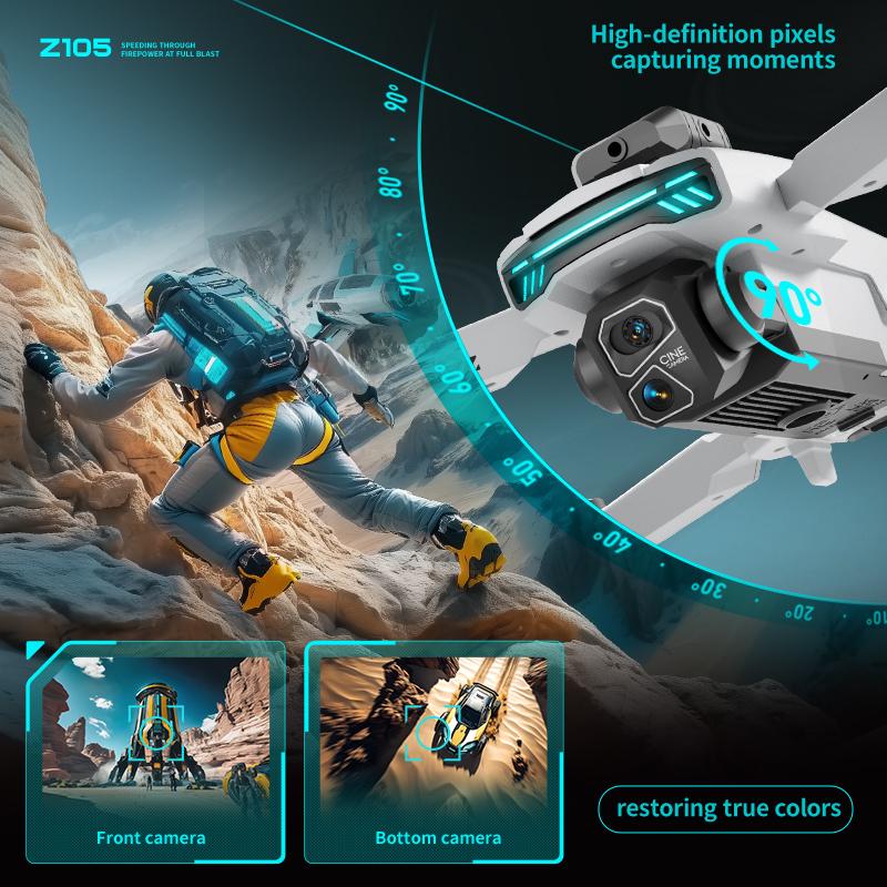2026 Foldable Z105 Drone 5G WiFi GPS Brushless Motor 8K Dual HD Camera Wide Angle Professional Quadcopter Outdoor RC Helicopter Toys
