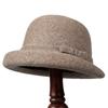 Premium Curled Woolen Hat Women's Retro Bow Bucket Hat Autumn and Winter Gold Wind Hat