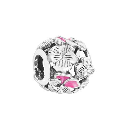 2022 Spring New 925 Sterling Silver Pansy Flower Friends Charm Beads Fits Europe Bracelet Women DIY Jewelry Making Accessories