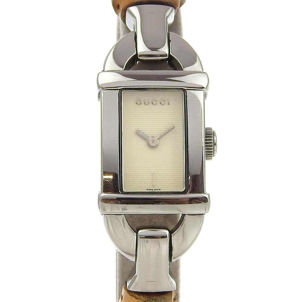 

GUCCI Watches 6800L IvoryDial Stainless Steel/Bamboo Quartz Analog display Women Used