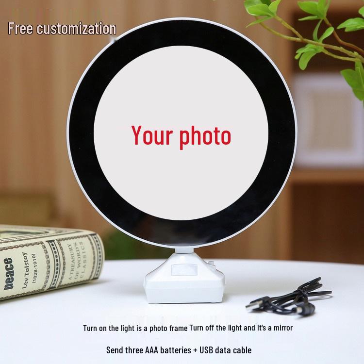 

Bailu Luminous Photo Frame & Makeup Mirror Lamp - Star Idol Support, DIY Night Light Table Lamp Battery + Cable