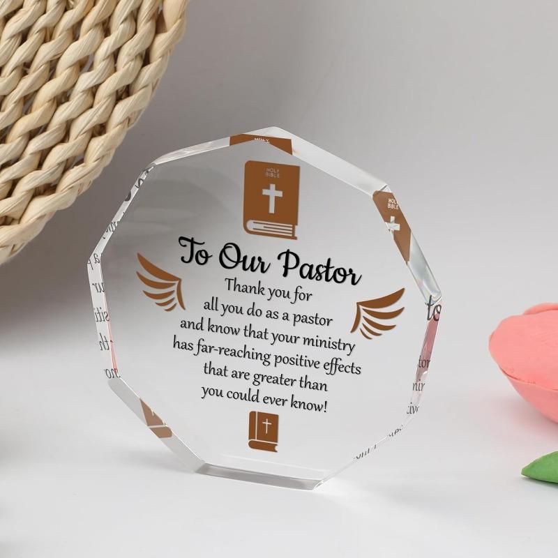Geschenke zur Wertschätzung des Pastors, Acrylschildplakette, Geschenke für Pastor zum Tag der Wertschätzung des Pastors, Acrylplakettendekor für Zuhause, Büro