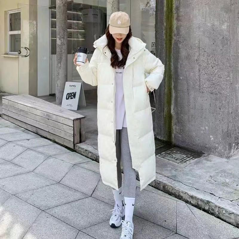 Womens Oversized Long Cotton Coat With Hood Winter 2026 Thick Warm Loose Fit Art Student Outerwear
