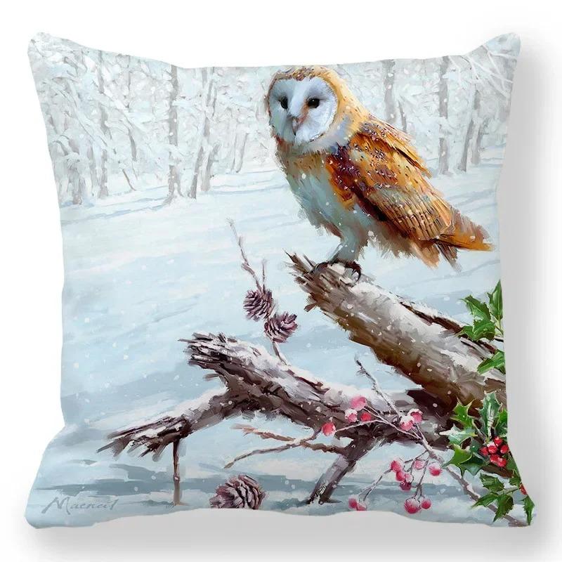 1 piece of Christmas Day party decoration pillowcase Winter Snowman animal print cushion suite room home decoration gift