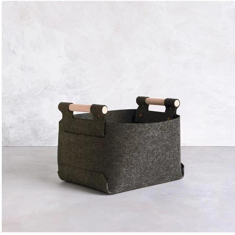 Felt Storage Basket with Handle - Multipurpose Organizer for Toys, Laundry, and Sundries with Custom Logo