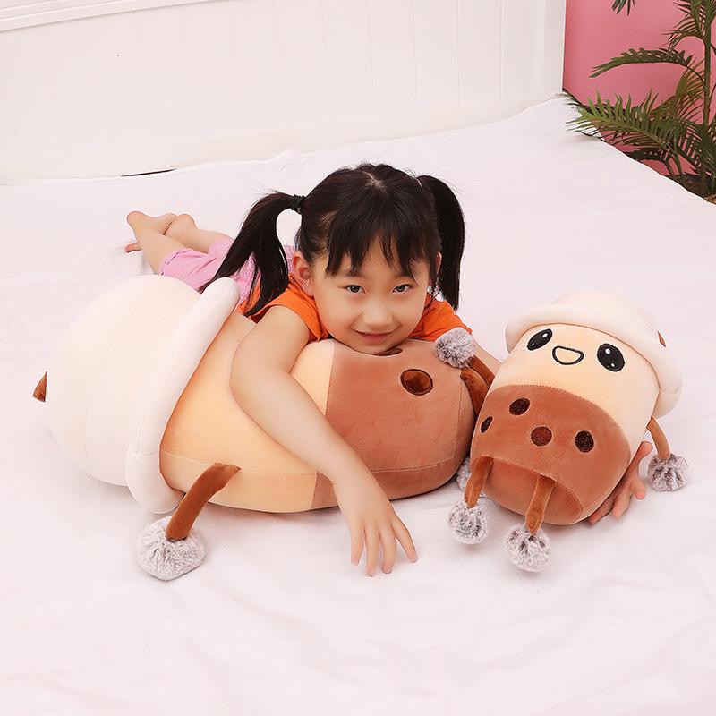Hands and feet milk tea cup doll throw pillow cute bubble tea plush toy children's accompanying doll rag doll