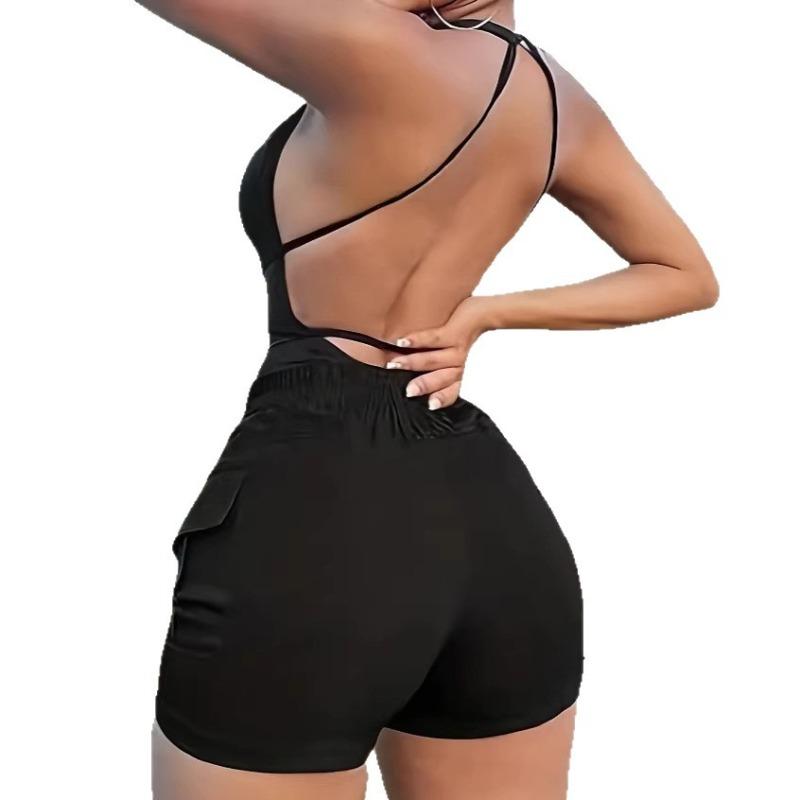 Street women's pocket tooling shorts high waist trousers casual shorts five-point tooling