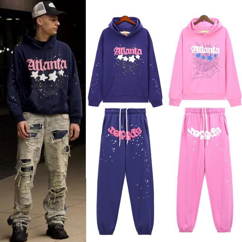 Felpa Unisex con Stampa Grafica di Lettere Vestibilità Larga Pullover Streetwear Set di Felpa e Pantaloni per Coppia