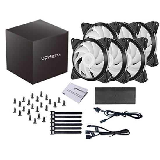 Novonest 120mm Kühlung LED PWM Steuerung für PC 5V 3PIN Adressierbar Leise 25mm Computer Set mit 6 Lüftern, Gehäuse, ARGB, Typ, Dick, Lüfter, [T7SYC7-6]