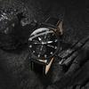 Stylish Men's Quartz Trio Watch Round Case PU Leather Strap Alloy Case Electronic Drive - 3 Piece Combination Watch