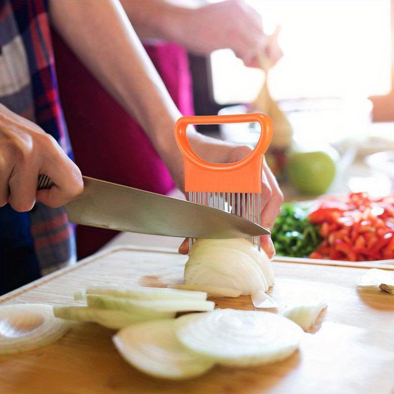 1/2/4pcs Stainless steel onion slicer vegetable tomato cutter Used for safe cooking tools for kitchen workers Food contact safety No