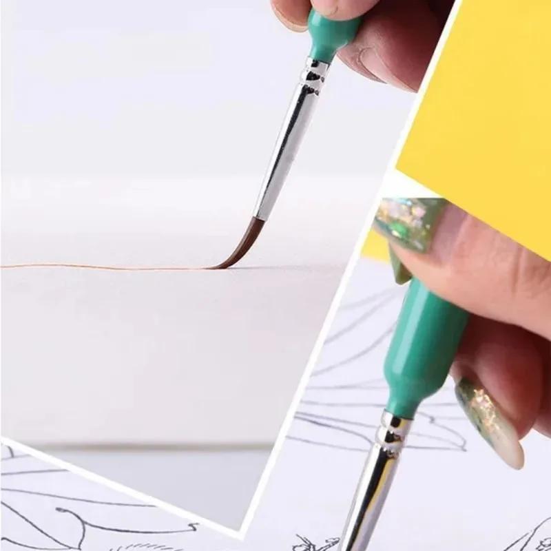 10Pcs Paint Brush Miniature Hook Line Pen Art Painting Brushes Gouache Watercolor Oil Paints Brush Artists Hand Painted