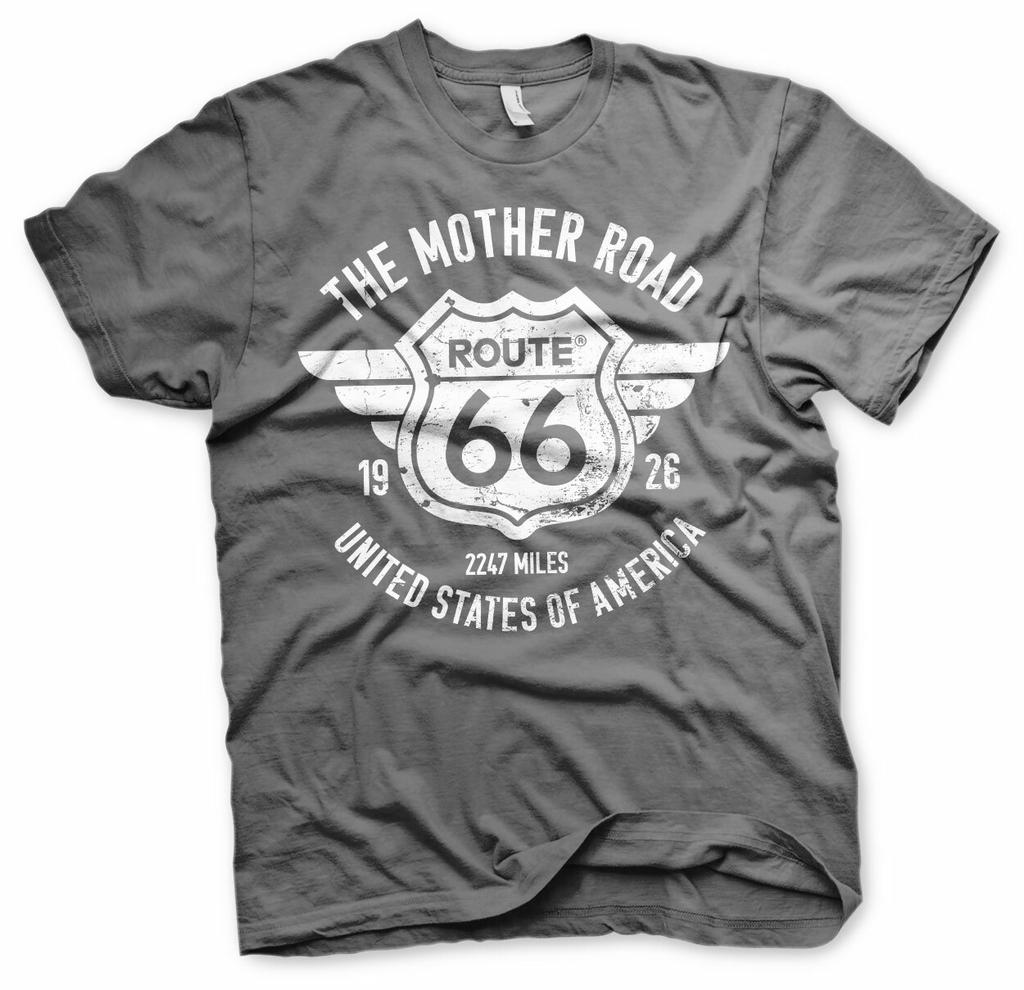 חולצת טי לגברים ברישיון רשמי Route 66 The Mother Road מידות S-XXL-