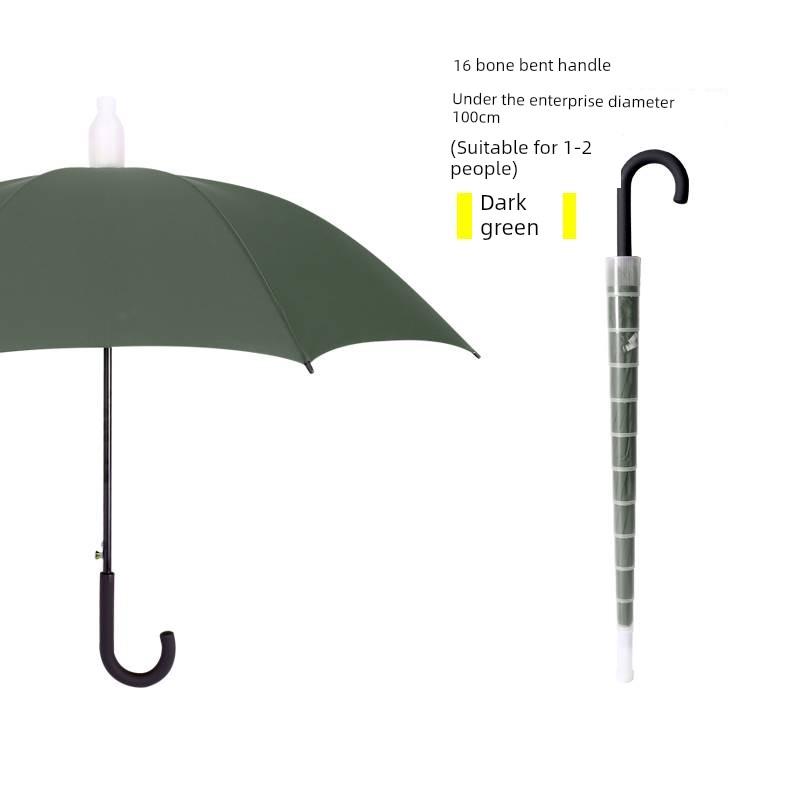 Waterproof Umbrella for Men and Women, Double Automatic Large Car-Mounted 16-Rib Long Handle Umbrella, Oversized Black Umbrella for Men and Women