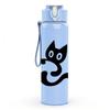 1PC Minimal Black Cat Line Drawing 750ml Color Plastic Sports Water Bottle Leakproof Flip Straw Lid Suitable for Sports Office Home Use