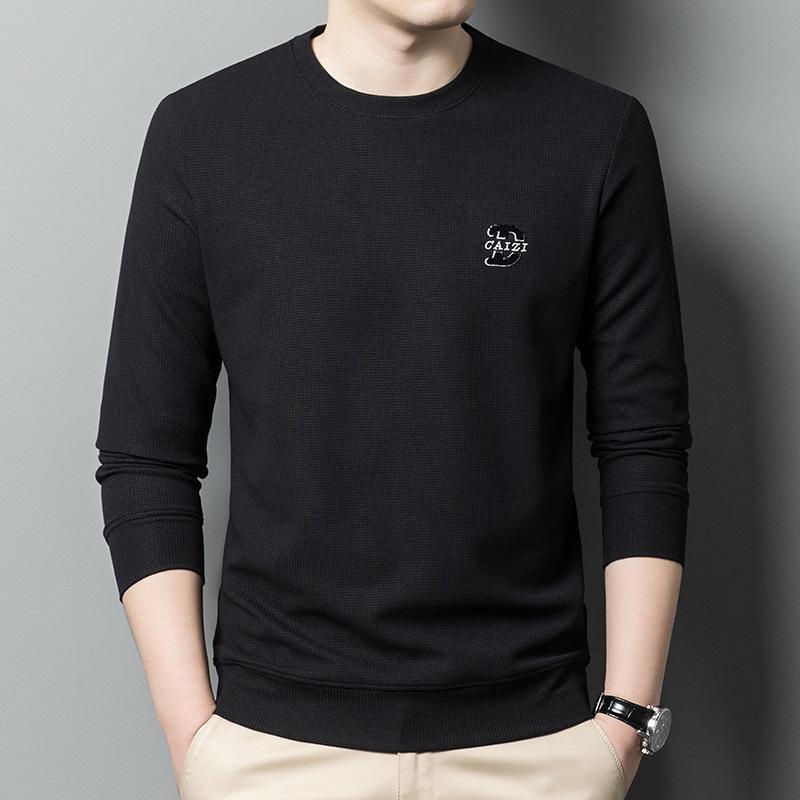 Spring and Autumn New Men's Round Neck T-Shirts for Young and Middle-aged Casual Trendy Sweaters Bottoming Shirts