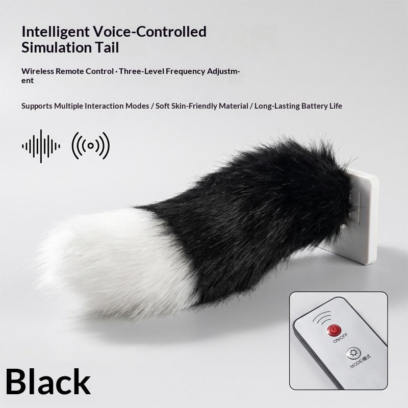 Car Wagging Tail Sound Activated & Remote Control, Electric Moving Fluffy Fox Tail, Auto Decoration Plush Tail For Car 1Pc