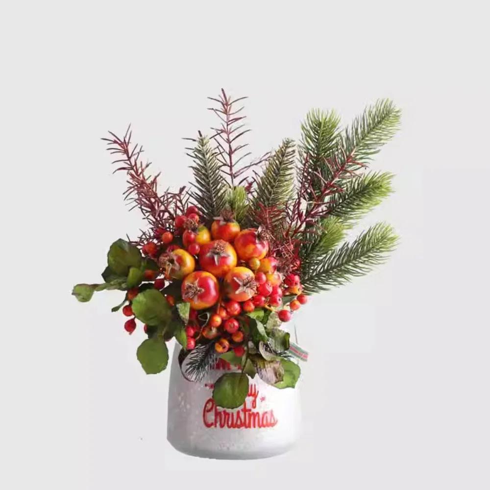 Christmas Pine Branches Christmas Decoration Artificial Fake Plant Pine Needles Wreath DIY Xmas Tree Home Decor New Year