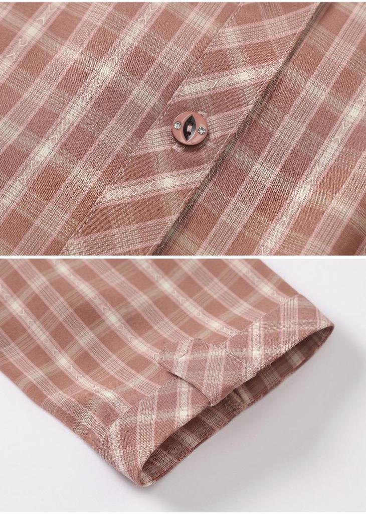 2026 Stylish Plaid Print Top for Middle-Aged & Elderly Women - Mom's Summer Fashion Shirt