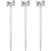 3 Pieces Bow Decoration Twist Metal Ballpoint Pen Ball Pen 1.0 MM Black Ink