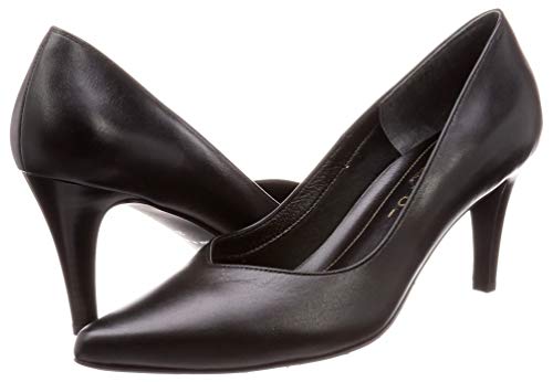 Melmo Women's Pointed Toe V-Cut Pumps 7638, Black, Size 24cm, 2E