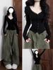 American Pure Desire V-Neck Long-Sleeved Cardigan Top, 2025 Autumn New Arrival, Women's Sexy Base Layer.