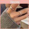 Elegant Geometric Design Copper Ring For Women Trendy Minimalist Adjustable Fashion Statement