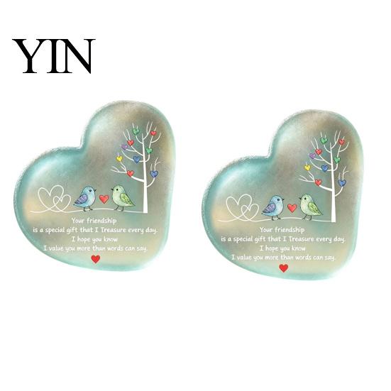 Decorative Ornaments for Car Heart Ornament with Heartwarming Message, Best Friend Friendship Souvenirs Friends Keepsake, Acrylic Desk Decoration