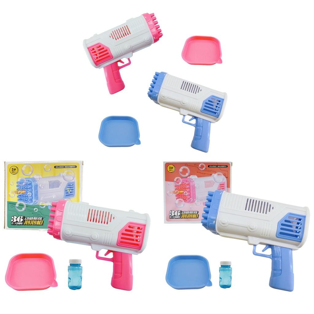 Fun Pink And Blue Electric 36 Hole Bubble Machine For Kids With Exciting Lights And Joyful Play