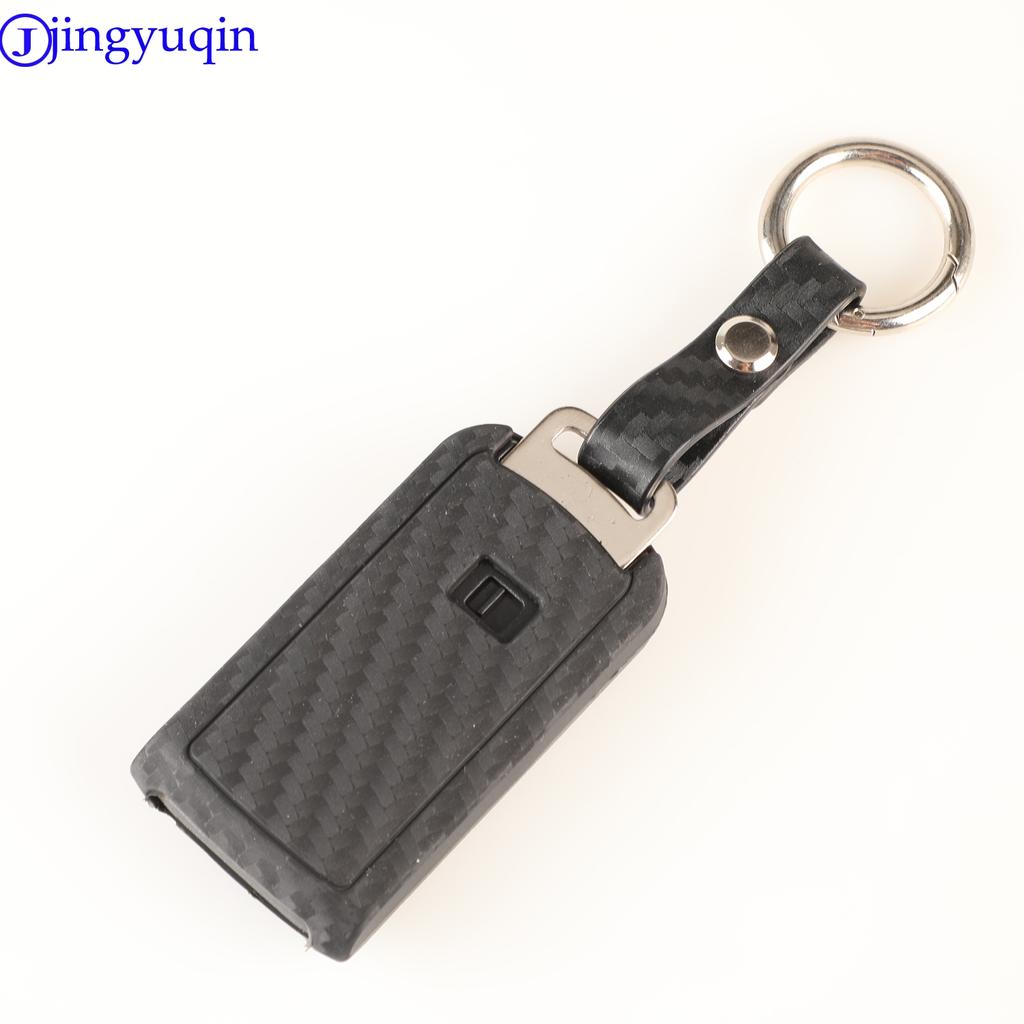 Jingyuqin Carbon Silikon Auto Schlüsselhülle Abdeckung 3T Smart Key Für Mitsubishi Outlander 2016 Lancer 10 Pajero Sport ASX L200