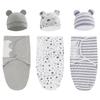 2PCS Cotton Newborn Sleepsack Baby Swaddle Blanket Wrap Hat Set Infant Adjustable New Born Sleeping Bag Muslin Blankets 0-6M