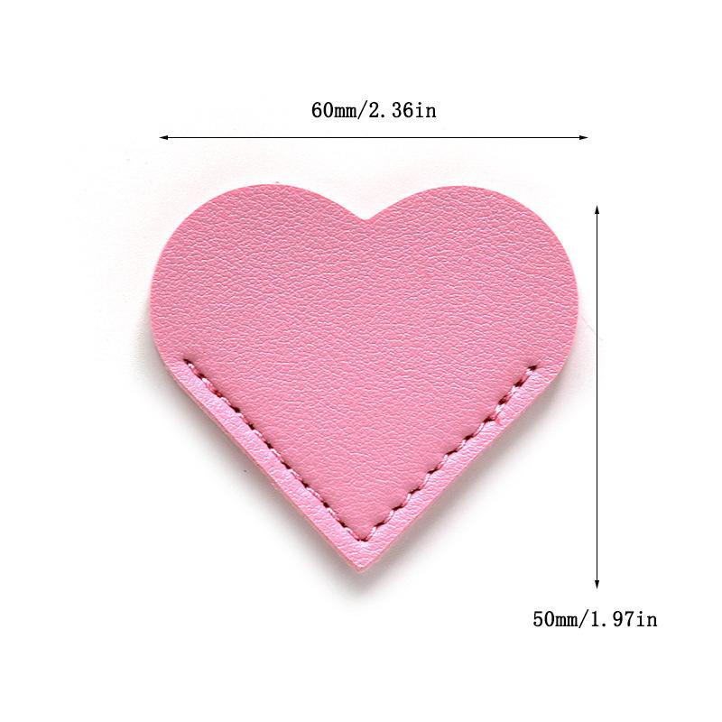 15pcs Heart-Shaped Bookmarks,Durable Faux Leather Material,Multi-Color, Super Healing, Book Corner Protection,Marking Function,