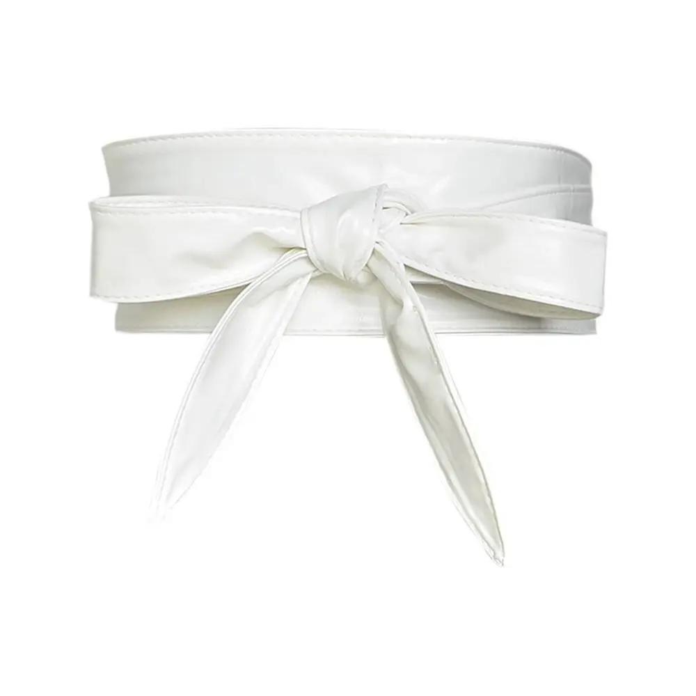 Luxury Slim Fit Simple Wrap Bowknot Leather Belt Ladies Dress Cummerbands Wide Waist Band Corset Waistband