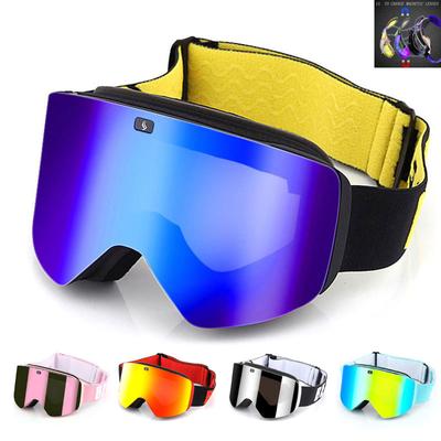 Lyžařské brýle s magnetickým dvouvrstvým polarizovaným zorníkem Lyžování Anti-fog UV400 Snowboardové brýle Muži Ženy Lyžařské brýle Brýle