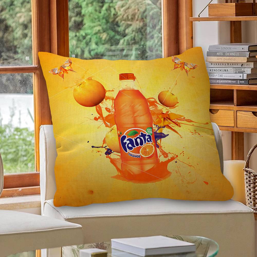 Funny F-Fanta Logo Cushion Cover Car Throw Pillow Case For Sofa Car Christmas Gift 40x40cm 45x45cm